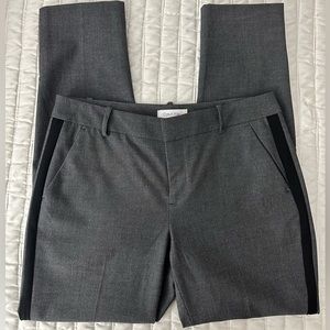 NWOT Calvin Klein grey ankle pants with black side stripe. Size 6